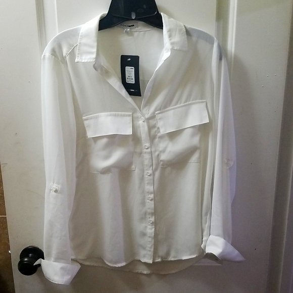 Fashion Nova white button down shirt - Light white - Small - Picture 1 of 11
